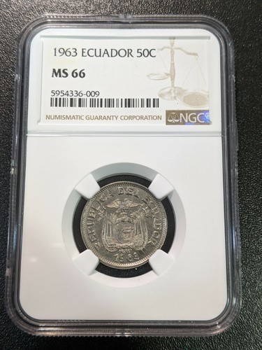 1963 ms66 ecuador centavos - ms66, 50